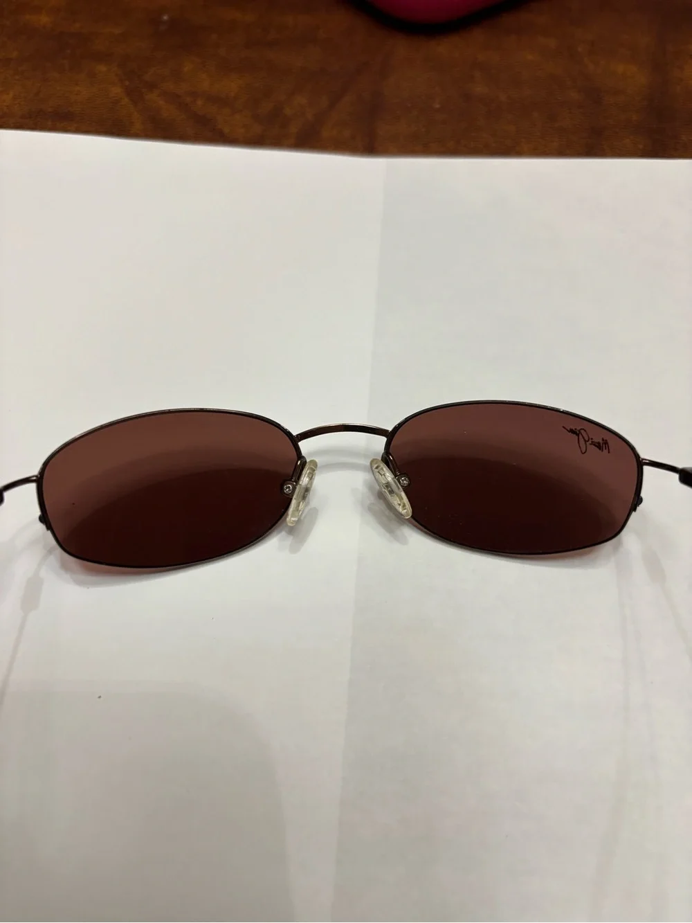 Maui Jim Rimless titanium metal frame sunglasses with Oval Brown Lens - Picture 4 of 7